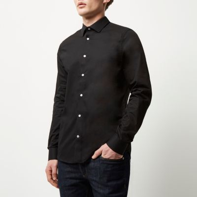 Black slim fit shirt